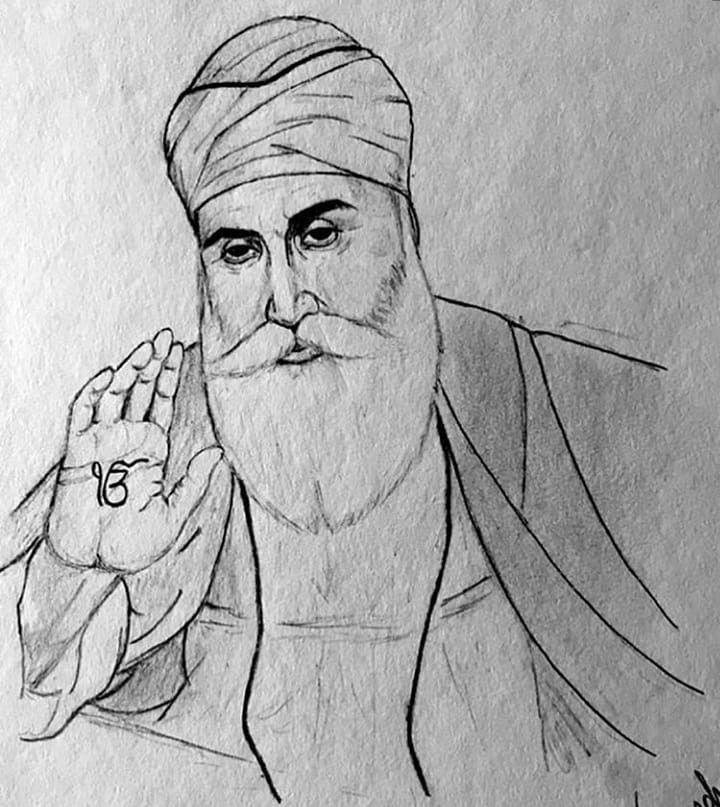 Guru Nanak Dev Ji Drawing, Drawing Guru Nanak Dev Ji | Easy Pencil Sketch,  - YouTube