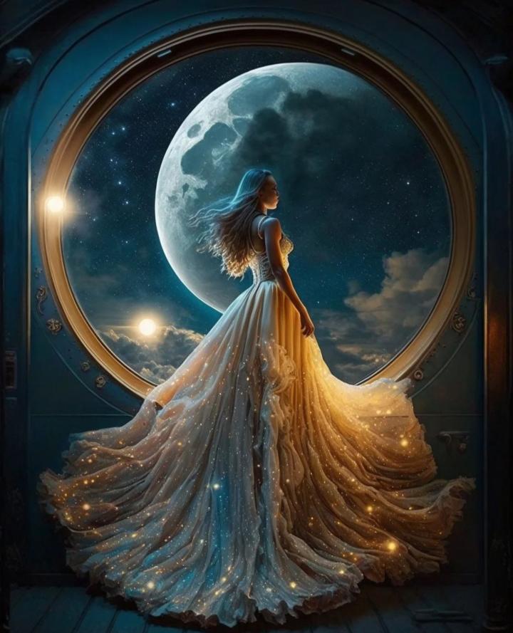 Beautiful night moon wallpaper - ShareChat
