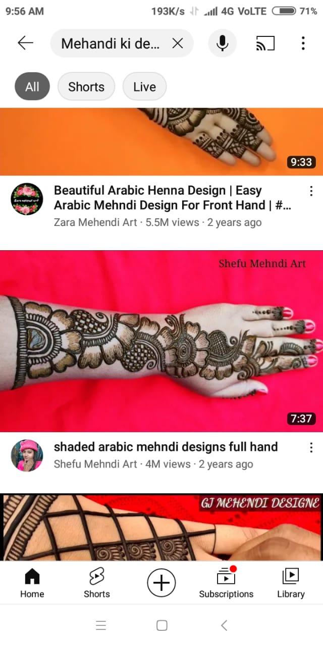 Beautiful Arabic Henna Design  Easy Arabic Mehndi Design For