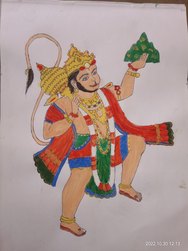 God Hanuman Drawing By Aman Sharma, Drawing Fine Art for Sell