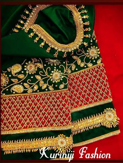 Designer and Aari work for Silk saree blouses – www.kosigam.com
