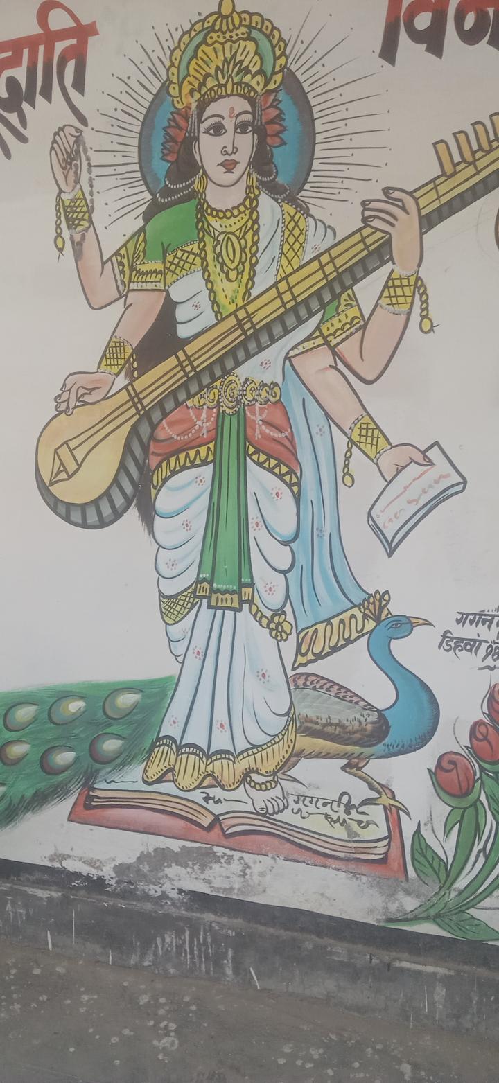 Saraswati Devi Pen Drawing with Pencil Shading – Meghnaunni.com