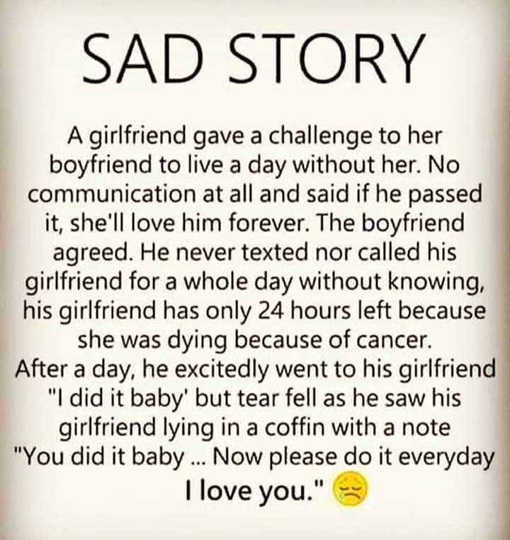 sad story about boyfriend and girlfriend