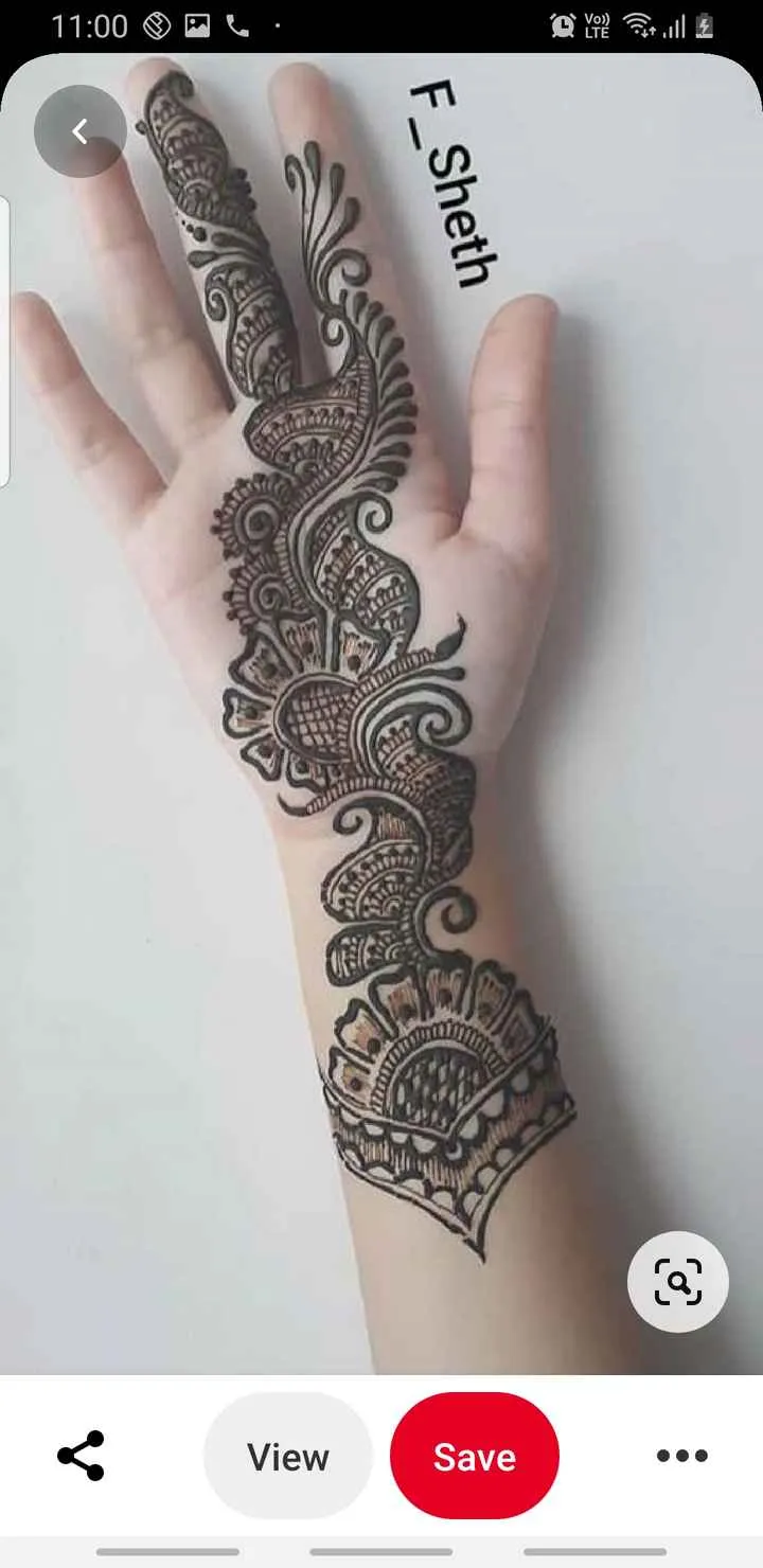 Arabic Front Hand Mehndi Designs