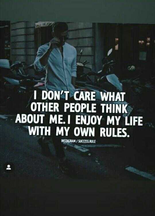 Sean Jmad on X: I don't care what other ppl think of me. I enjoy my life  with own rules💯👍🤩💖 #definitely #enjoylife #beliveyourself #owndays  #KeepGoing #beyou  / X