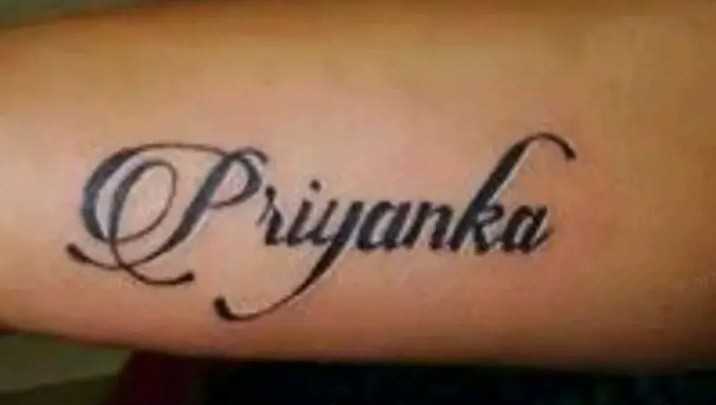 Deepanshtattooartist  Cursivefont n Priyanka name tattoo work on hand   AnizmaInk 917309749279 918574302039  Facebook