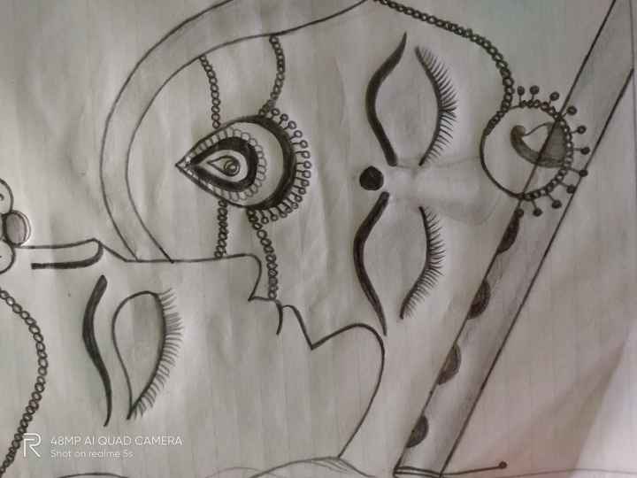 Art on Sketchbook  by Megha Chhatbar Color Pencil Drawing Radhe Krishna