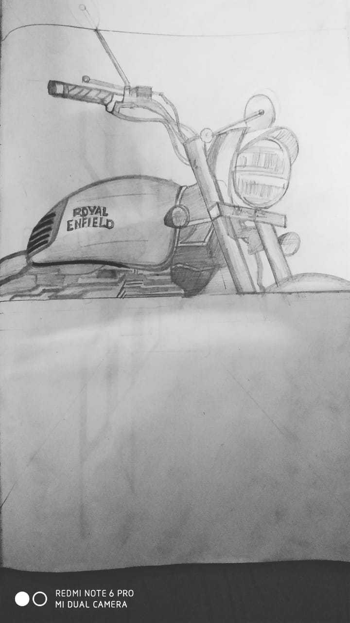 Chopper Clipart Old Motorbike  Royal Enfield Outline Drawing HD Png  Download  Transparent Png Image  PNGitem