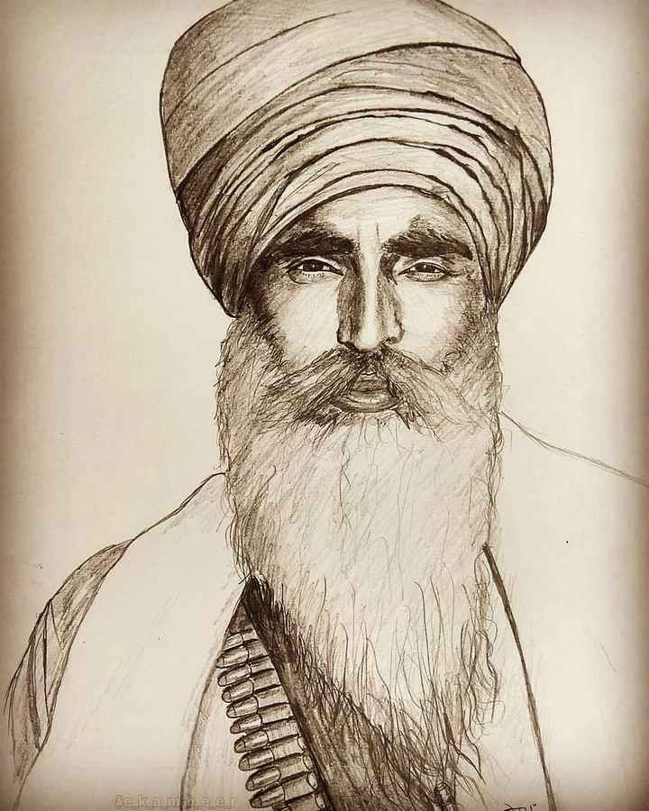 Pencil Drawing Of Sant Jarnail Singh Ji Bhindranwale  DesiCommentscom