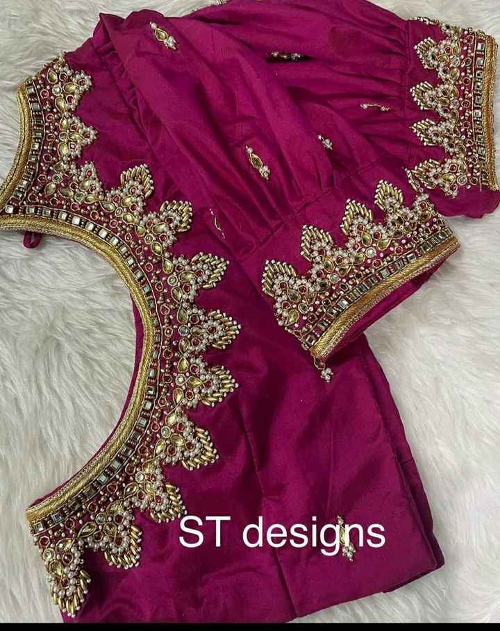 Heavy maggam work blouse designs.