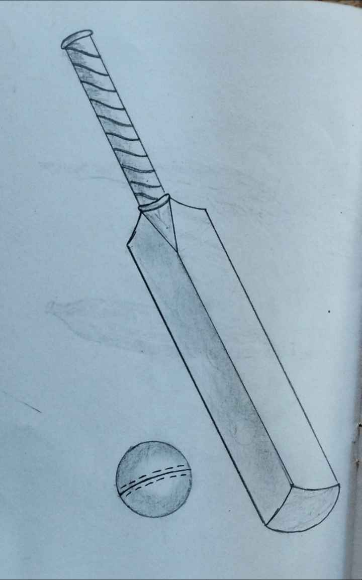 Drawing easy Cricket Bat Ball and Stump | Cricket elements drawing easy |  Cricket stuff drawing - YouTube