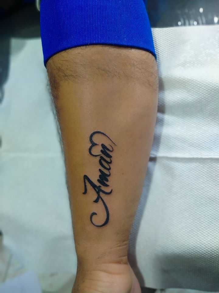 Angel tattoo studio  tattoo training institute Aman Hindi tattoo font  design hinditattoo hindifonttattoo fontstatto  Name tattoo on hand  Tattoos Tattoo font
