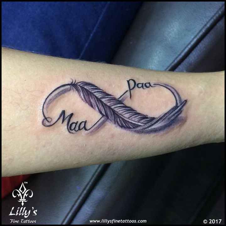 The Art Ink Tattoo Studio - #mom #dad #infinity with #peacock #feather # tattoo | Facebook