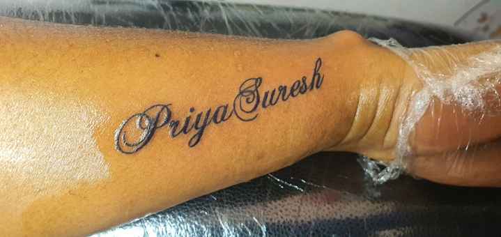 Name Tattoo priya name tattoo on hand art tattoo santoshart black tattoo  priya  YouTube