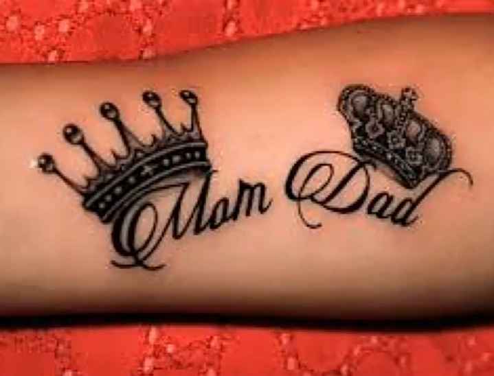 Big Guys tattoo  Calligraphy love tattoo of mom  dad on Forearm