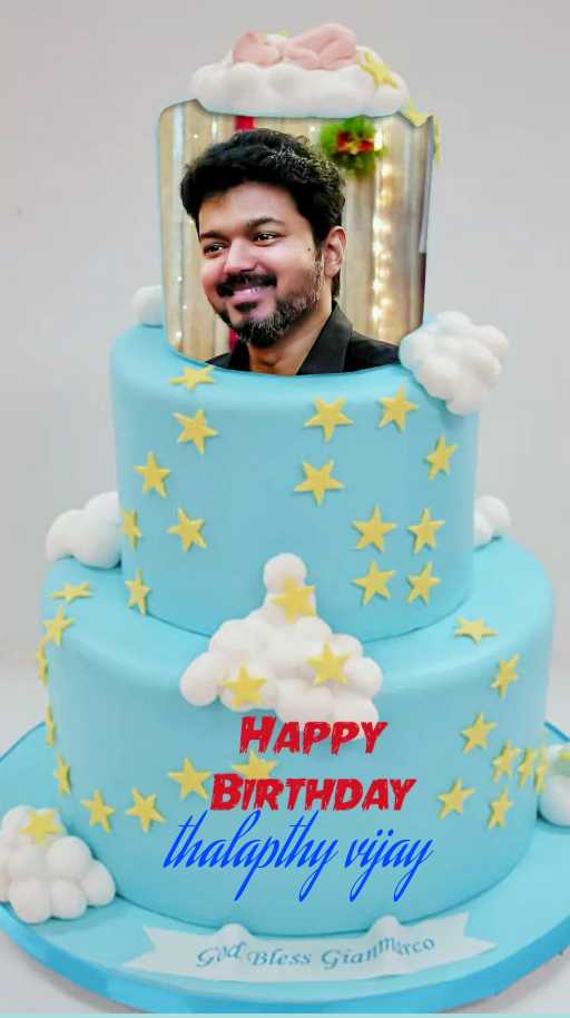 Happy Birthday Thalapathy Song with Cake Images