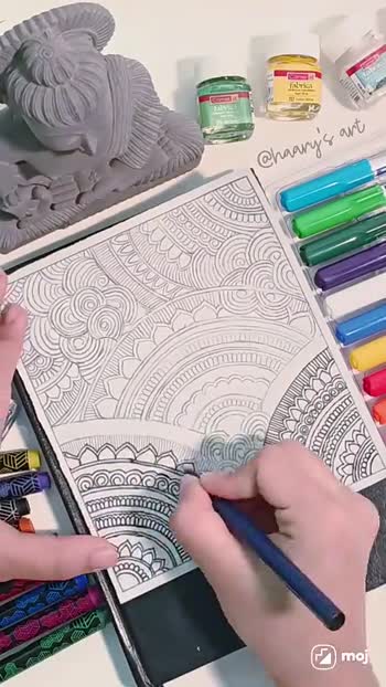 haarysart #art #design #mandalaart ✨Easy Mandala art beginners ✨ #haarysart  #art #design #mandalaart #mandala art #beautiful mandala art video - -  ShareChat - Funny, Romantic, Videos, Shayari, Quotes